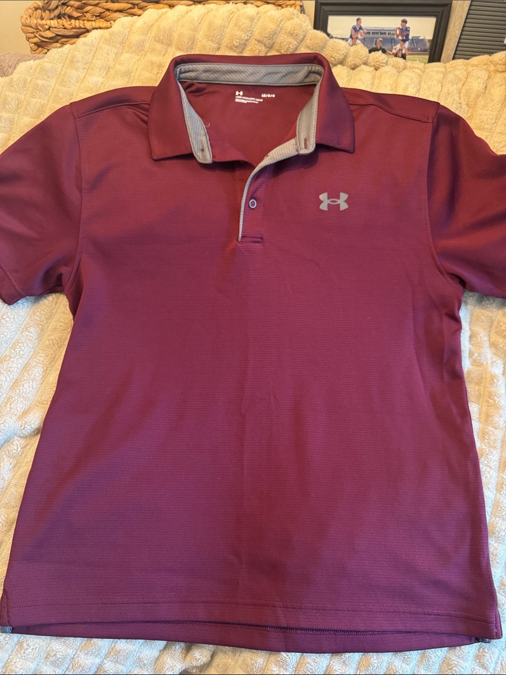 Under Armour Men’s Maroon Polo with Gray Trim